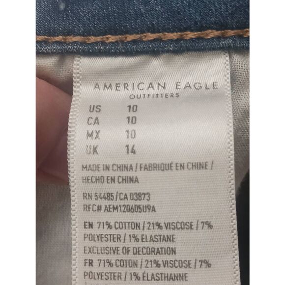 Factory distressed American eagle high rise shortie women's 10 - Picture 3 of 5